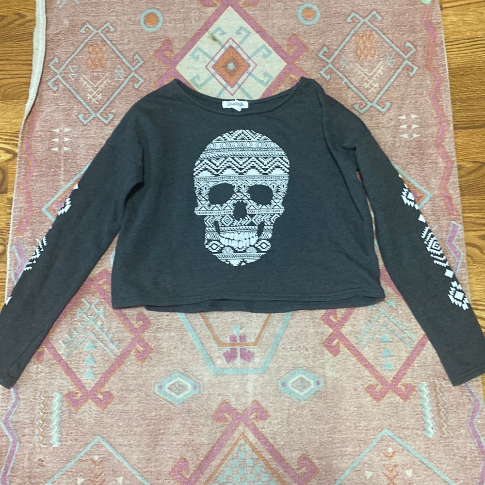 Aeropostale cropped skull sweatshirt